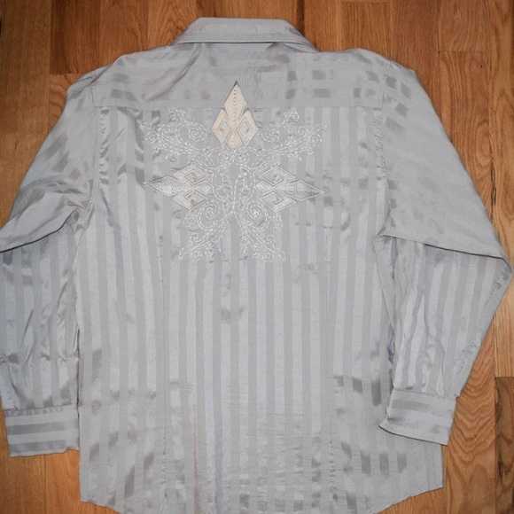 Eddie Domani Men’s Embroidered Button Down Shirt - Picture 5 of 11